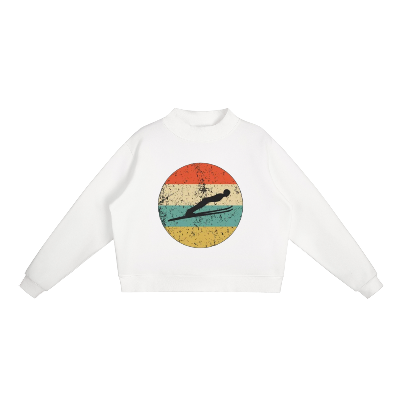 Essential Fleece Mock-Neck Crew Sweatshirt