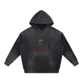 Vintage Washed Frayed Fleece Hoodie